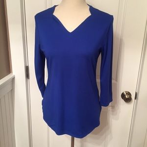 ELLIE KAI TOP BLUE STRETCH CUSTOM MADE 2
